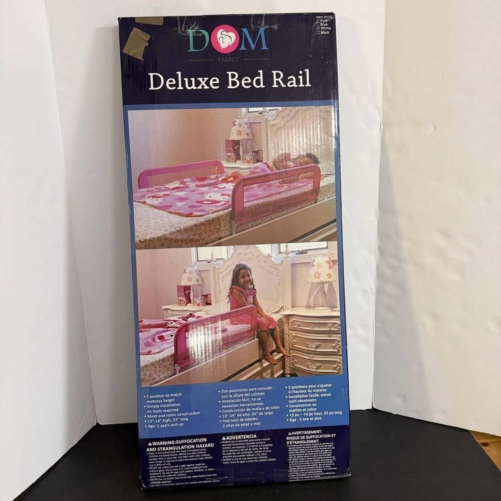 Dream On Me Deluxe Bed Rail White Mesh Nylon Toddler Safety Guard 419-W